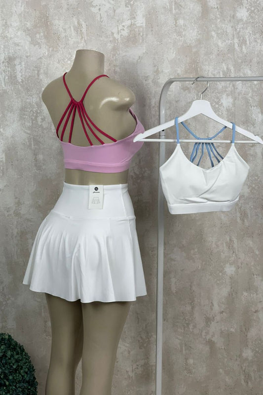 Top abanico bicolor con copa