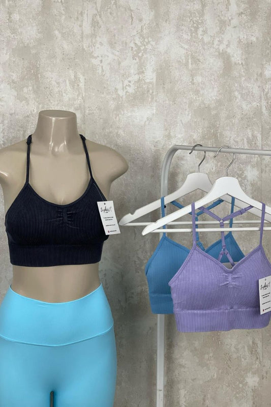 Top con frunce - efecto desgastado y relleno extraíble