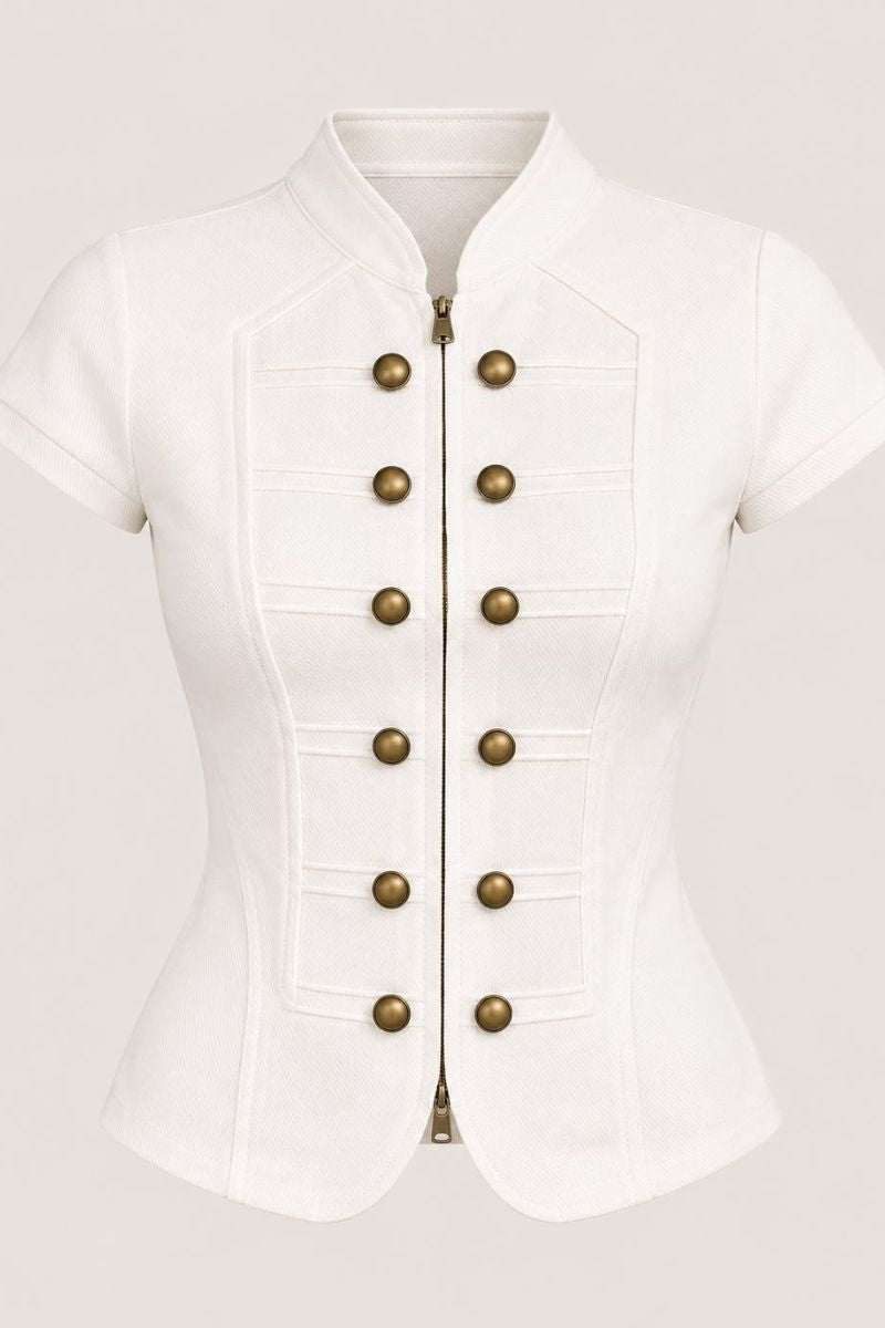 Camisa de punto estilo militar