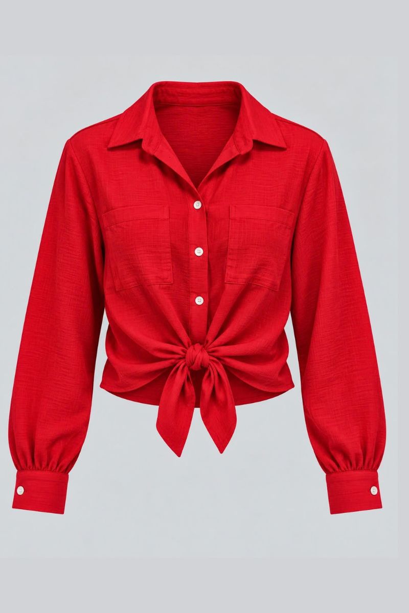 Camisa nudo con manga