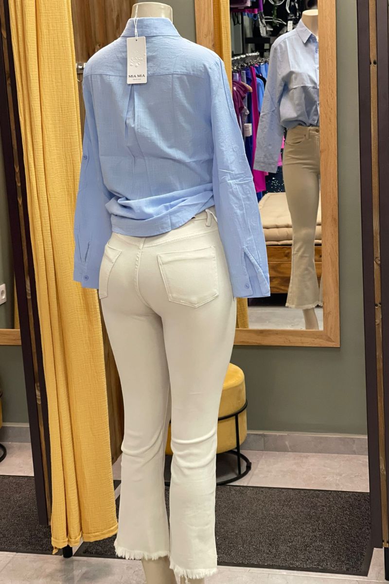 Vaquero acampanado beige - elástico