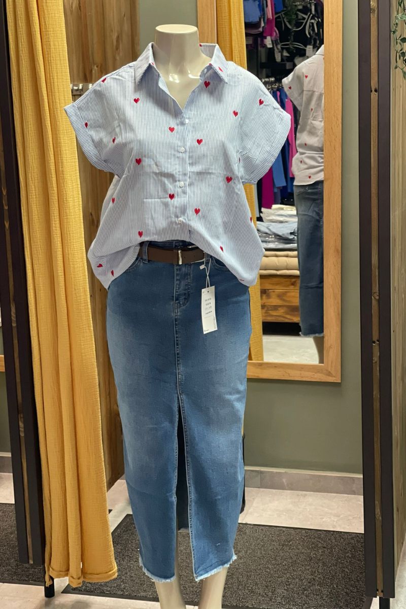 Falda larga con cinto