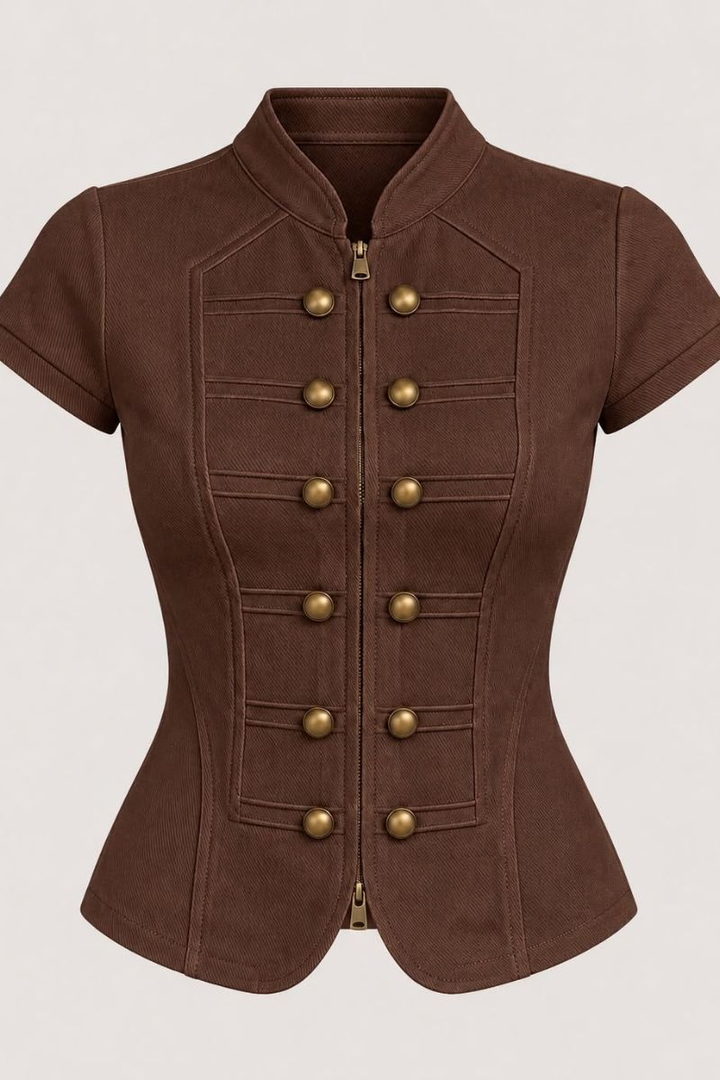 Camisa de punto estilo militar