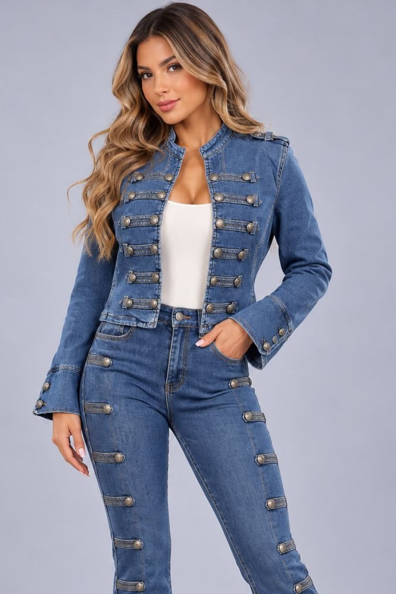 Chaqueta vaquera militar