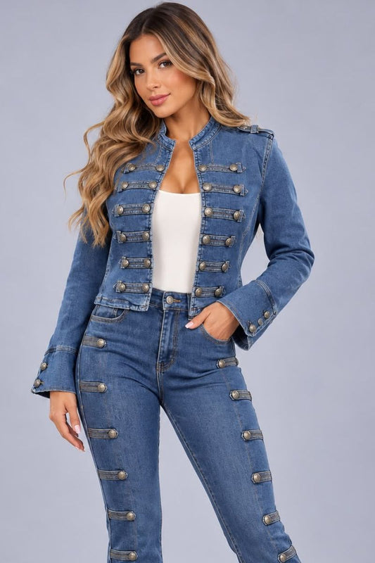 Chaqueta vaquera militar