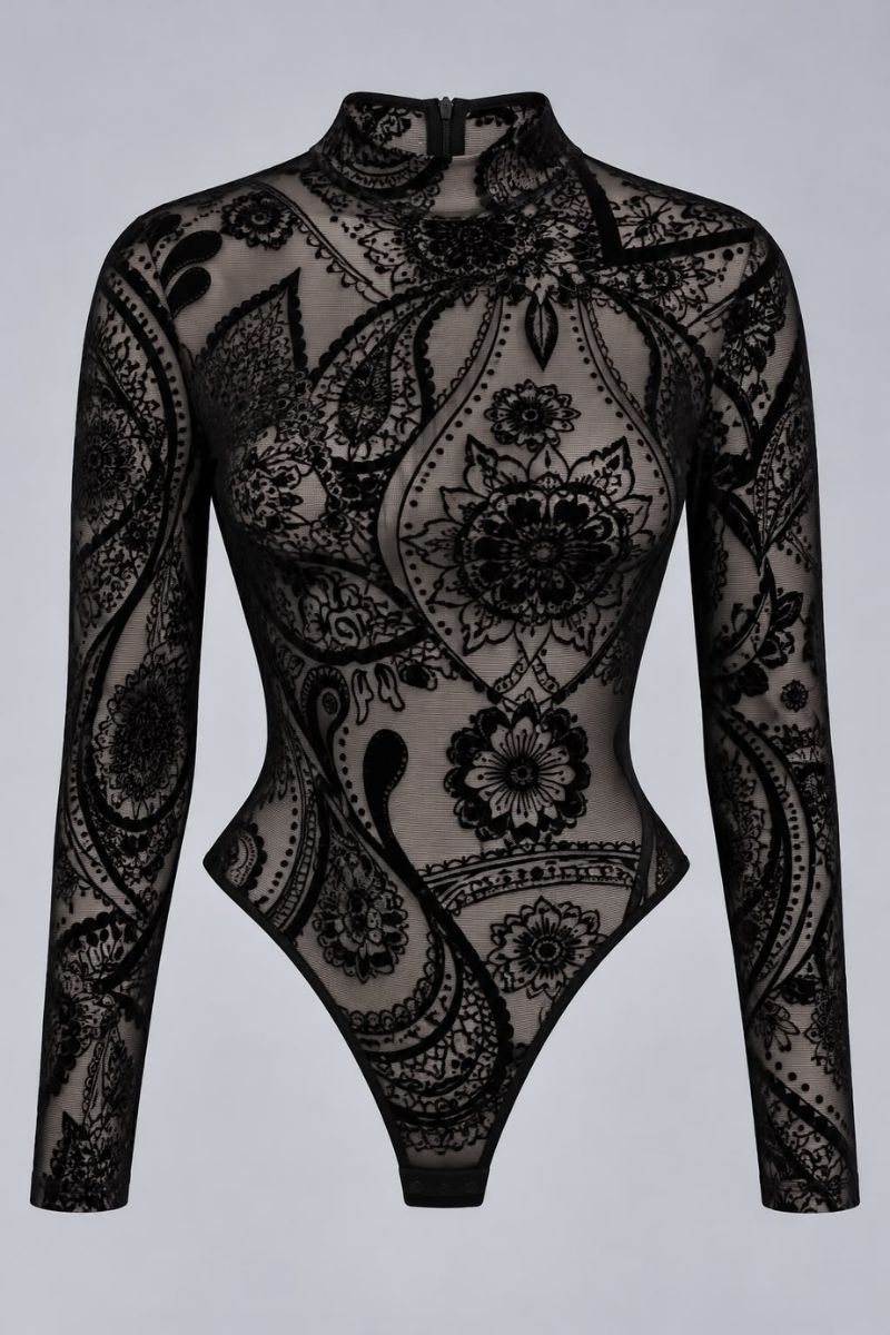 Body de tul trasparente