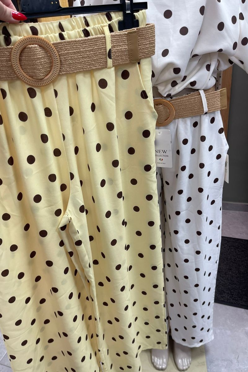 Pantalón pois con cinto T.U
