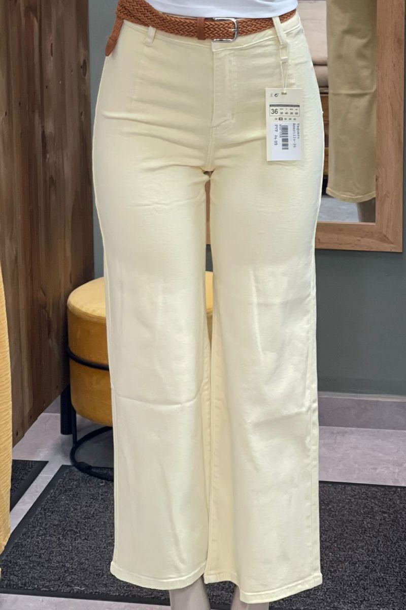 Vaquero Amarillo elástico con cinto