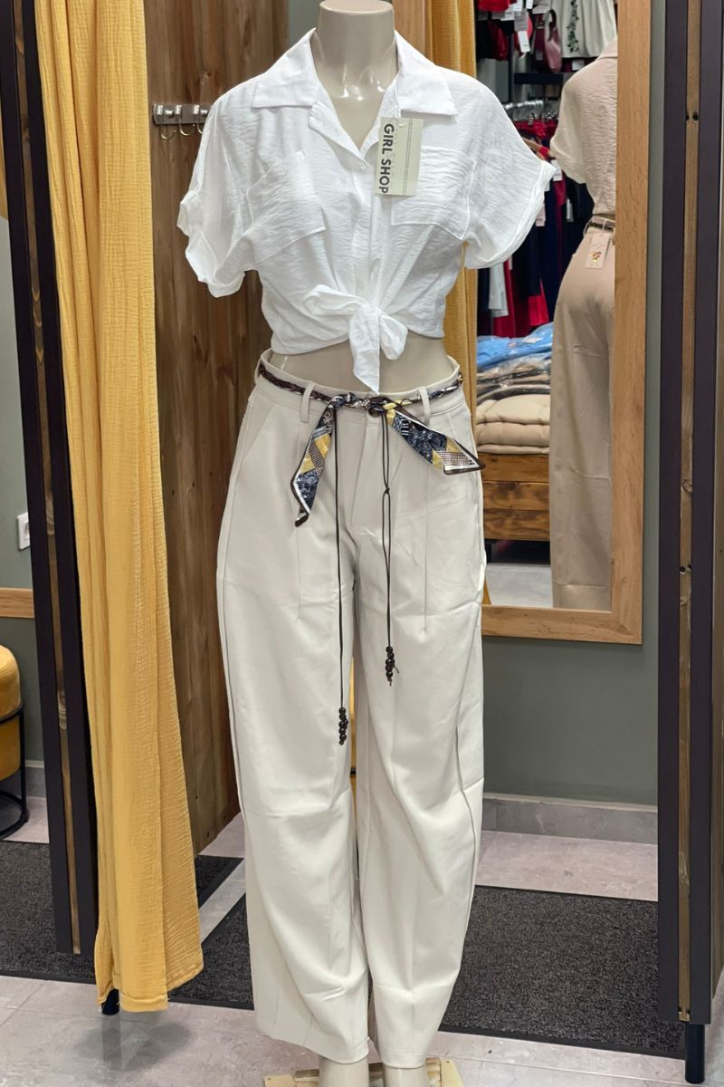 Pantalón de vestir con cinto -NO ELASTICO