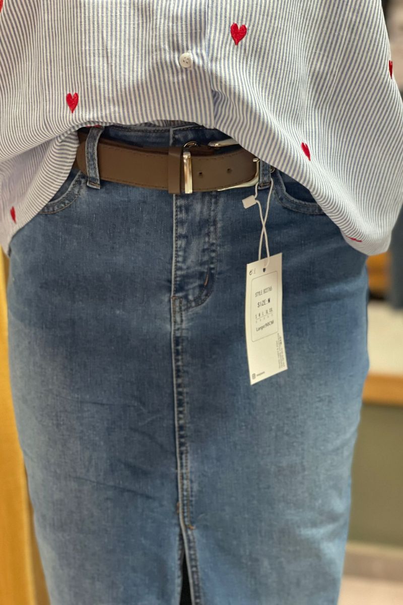 Falda larga con cinto