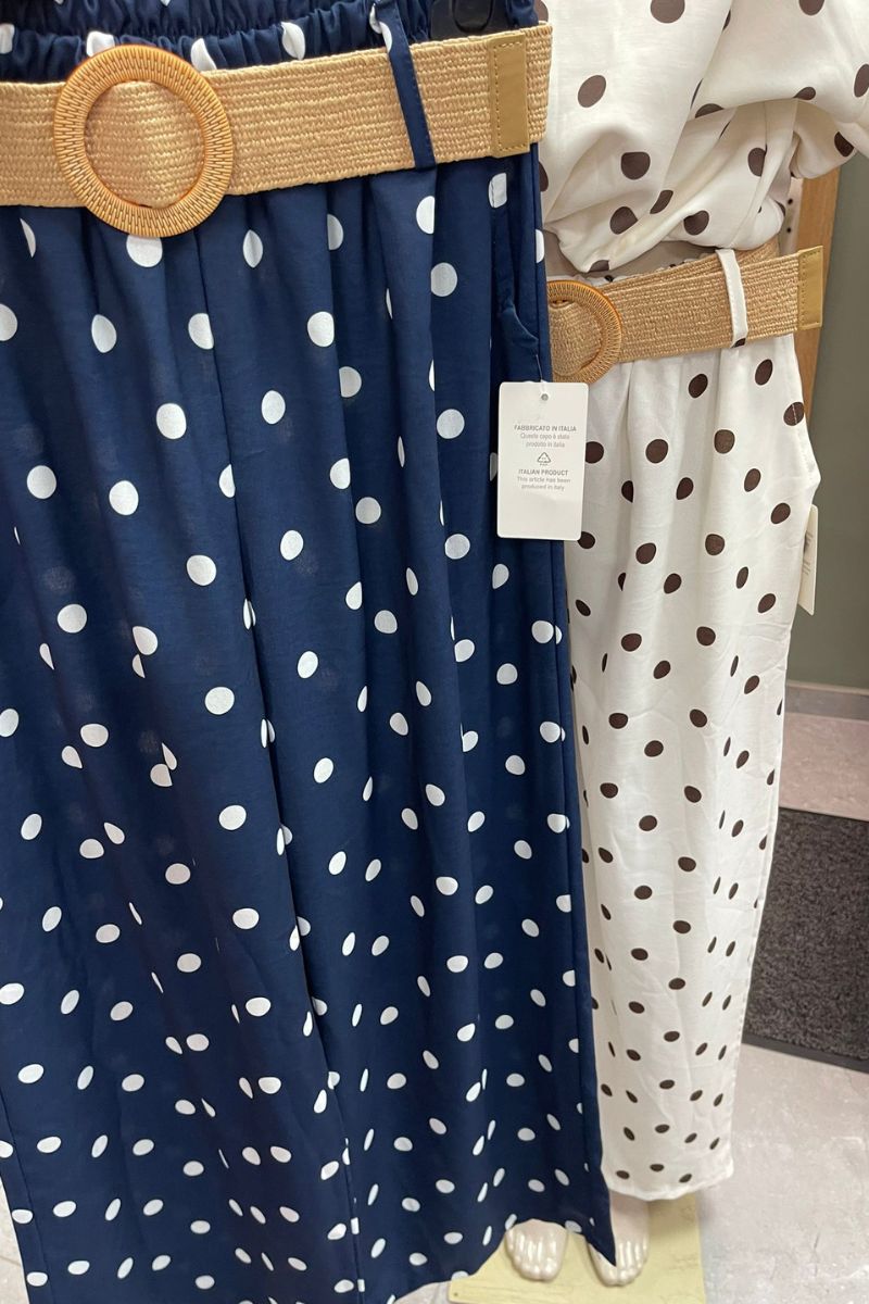 Pantalón pois con cinto T.U