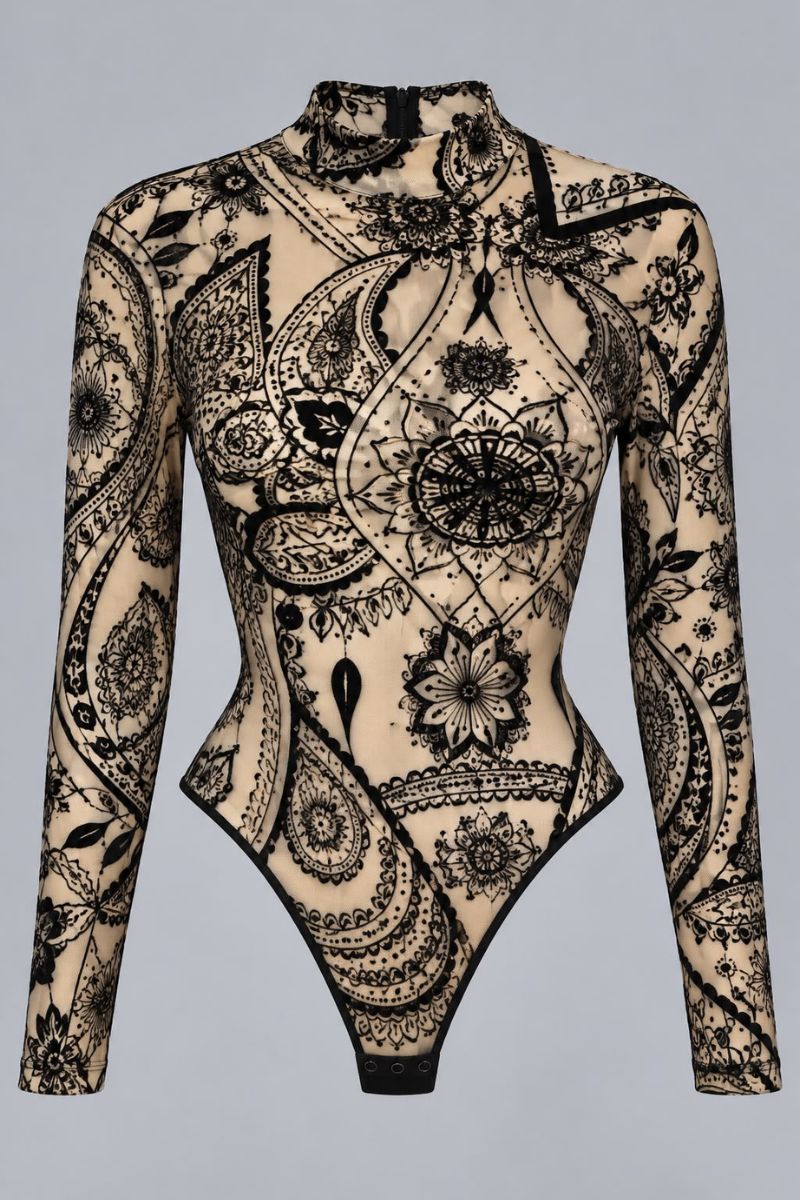 Body de tul trasparente