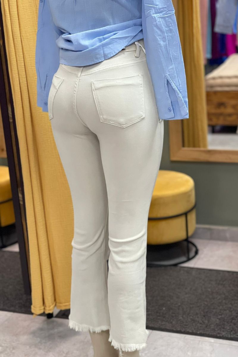 Vaquero acampanado beige - elástico