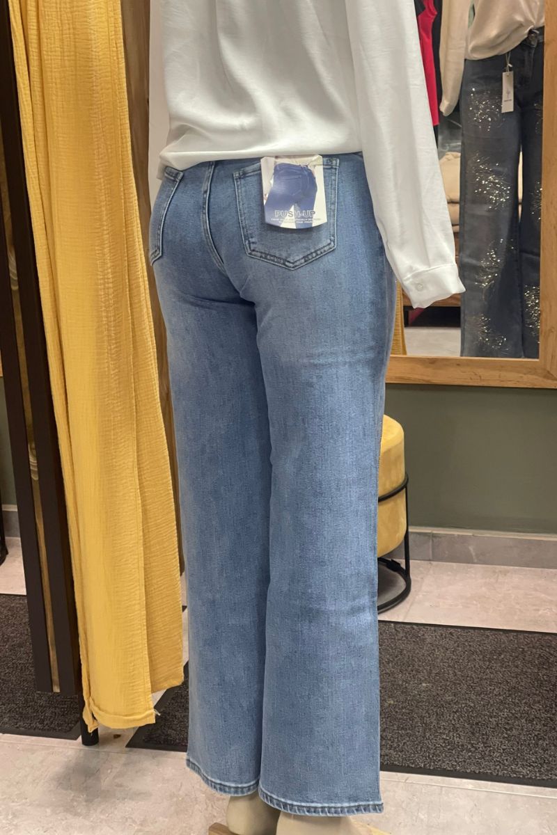 Vaquero Brillante Flores brillos Elastico