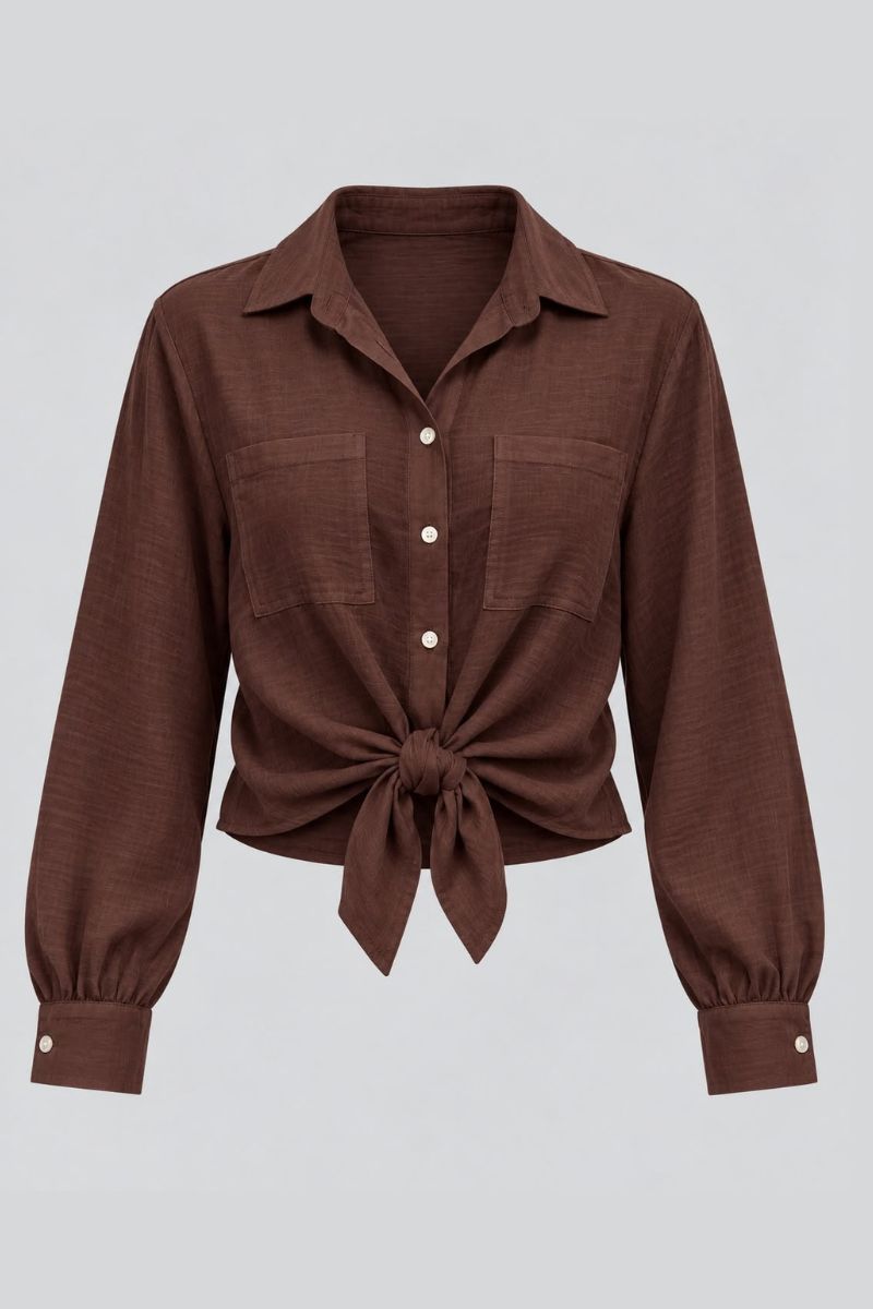 Camisa nudo con manga