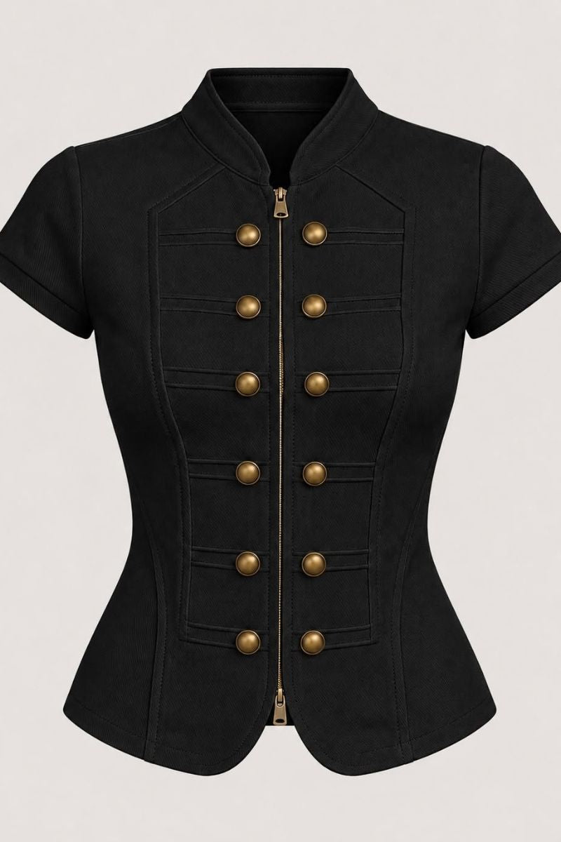 Camisa de punto estilo militar