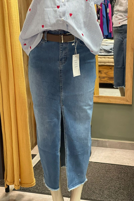 Falda larga con cinto