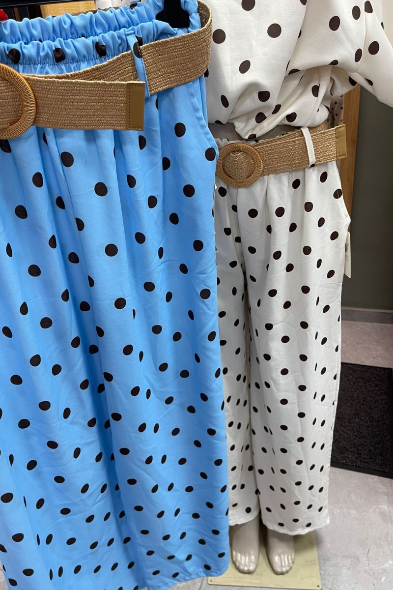 Pantalón pois con cinto T.U