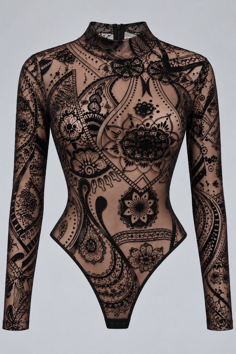 Body de tul trasparente