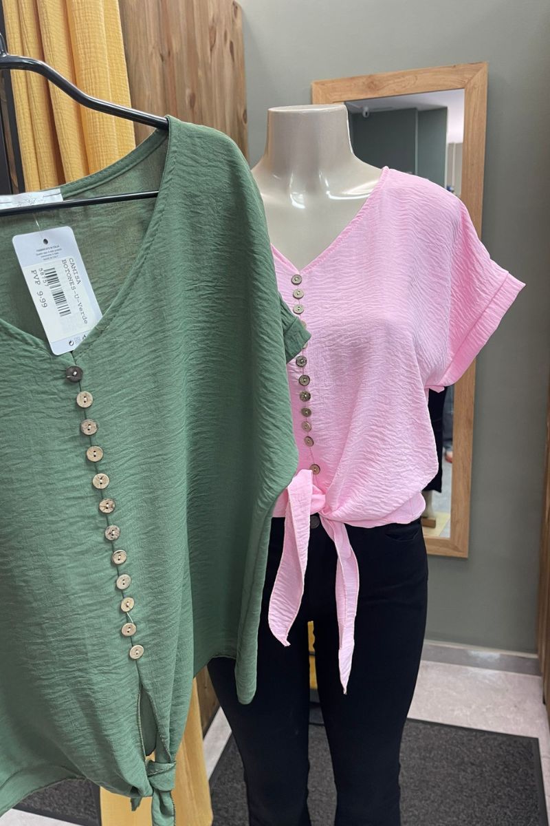 Camisa nudo botones