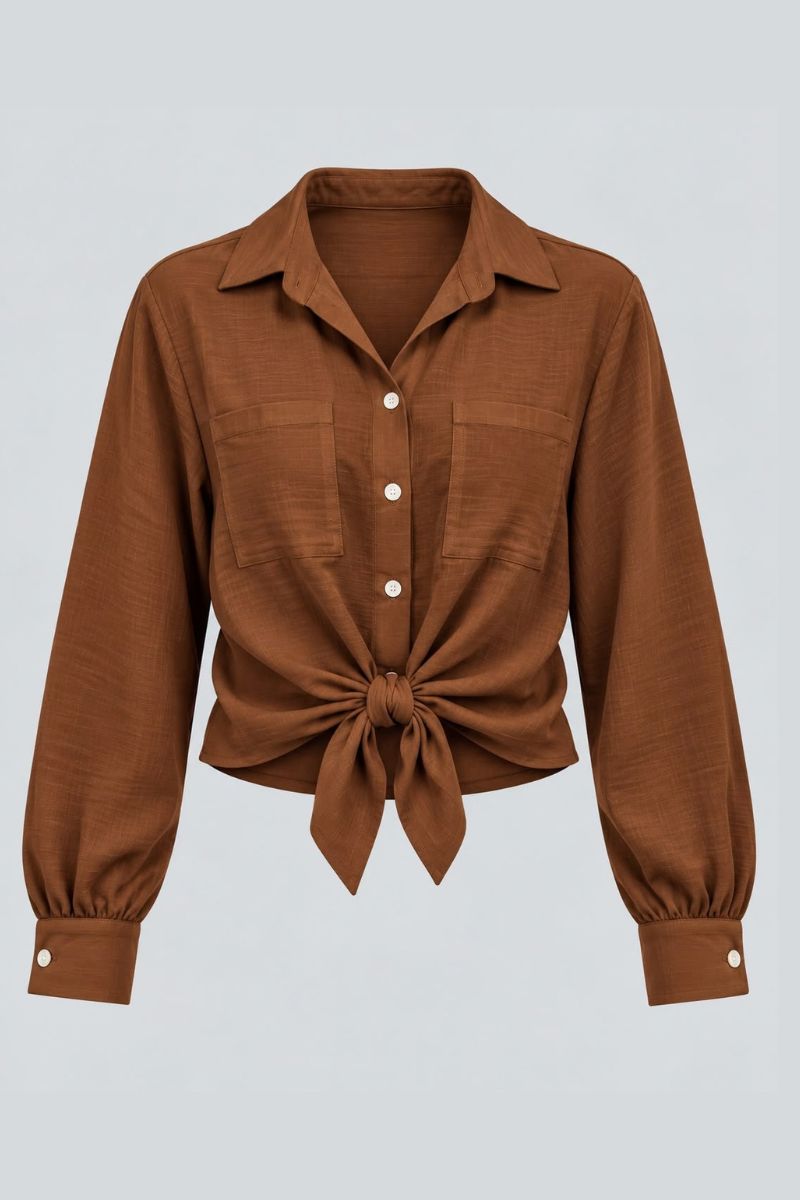 Camisa nudo con manga