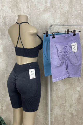 Image of Leggins ciclista efecto desgastado push up