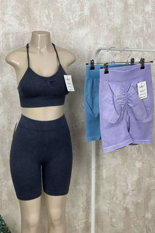 Image of Leggins ciclista efecto desgastado push up