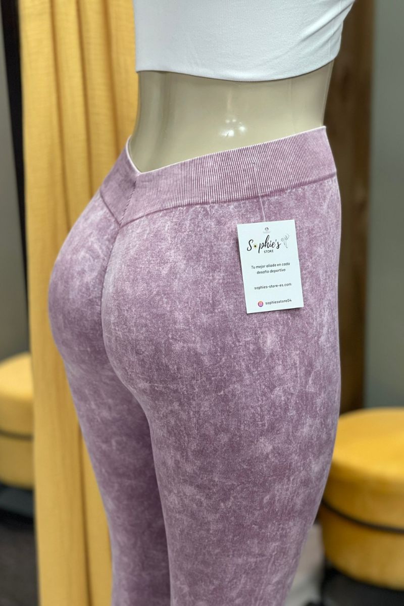Leggins pico a V efecto desgastado push up