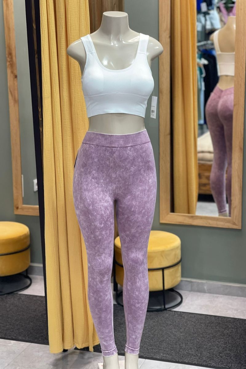 Leggins pico a V efecto desgastado push up